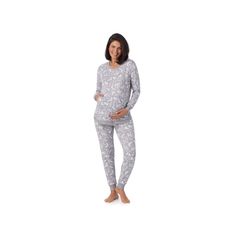 Cozy up in the casual comfort of these women's maternity pajamas from Cuddl Duds. Click on this INTIMATES & SLEEPWEAR GUIDE to find the perfect fit and more! Cozy up in the casual comfort of these women's maternity pajamas from Cuddl Duds. Click on this INTIMATES & SLEEPWEAR GUIDE to find the perfect fit and more! FEATURES 2-piece set includes: top & pants Top: crewneck, long drop-shoulder sleeves, ribbed cuffs, tulip hem, kangaroo pocket Pants: no closure - pull-on styling, ribbed cuffs, 2 pockets Unlined Sweater knit constructionFIT & SIZING Relaxed fit Low rise sits on the hip Covered elastic waistband 29-in. inseam Banded leg opening 10-in. leg openingFABRIC & CARE Polyester, spandex Machine wash and tumble dry low Imported Size: M-Mat. Color: Grey Heather Dogs. Gender: female. Age Gro Maternity Pajamas, Cuddl Duds, Womens Maternity, Pajama Bottoms, Knit Crewneck, Pajama Top, Pocket Pants, Plus Size Pregnancy, Sweater Knit