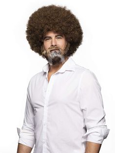 PRICES MAY VARY. One size fits most 100% synthetic fiber Costume wig Color: Brown Hand washable Painter Man, Bob Ross Wig, Testing Outfits, Wig Brown, Wig Color, Brown Hand, Bob Ross, Clothing Material, Costume Wigs