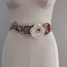 Made With Embroidered Pearls, Crystals Seed Beads, Rhinestones And Fabric Flowers On A Satin Ribbon. Bridal Cuff, Festival Belt, Tassel Belt, Flower Belt, Wedding 2024, Beaded Belt, Handcrafted Accessories, Woven Belt, Bridal Belt