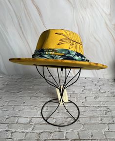 Hat Custom Burned Hat Hand Burned Hat Custom Hat - Etsy Adjustable Tropical Fedora Straw Hat, Tropical Hats With Curved Brim For Spring, Adjustable Tropical Hat With Flat Brim, Adjustable Flat Brim Tropical Hat, Tropical Style Adjustable Flat Brim Hat, Yellow Hats For Kentucky Derby Vacation, Kentucky Derby Yellow Sun Hat For Vacation, Yellow Sun Hat For Kentucky Derby Vacation, Yellow Panama Fedora Hat For Spring