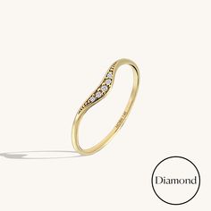 Elevate your everyday elegance with our Minimalist Diamond Curved Stacking Ring. Crafted with precision, this understated yet captivating piece features a gracefully curved design, allowing for seamless stacking with other rings. With its minimalist charm and versatile appeal, this ring will become an essential element of your personal style, effortlessly complementing any look from casual to formal. - Made in 14k Solid Gold - Decorated with handset 0.06ctw white diamond - Diamond Color and Clar Modern Stackable Diamond Midi Rings, Elegant Stackable Open Rings With Single Diamond, Classic Stackable Rings With Single Diamond And Open Band, Elegant Stackable Rings With Single Cut Diamonds For Gift, Elegant 14k Gold Stackable Rings With Open Band, Elegant 14k Gold Stackable Open Band Rings, Elegant 14k Gold Open Band Stackable Rings, Elegant Stackable Diamond Ring For Formal Occasions, Elegant Midi Rings With Diamond Accents