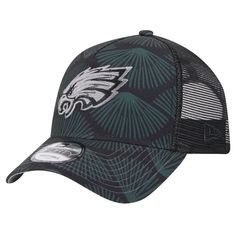 Stay shaded in Philadelphia Eagles style with this refreshing Agave Trucker 9FORTY hat. Crafted by New Era, it features a black-and-white team logo over an agave pattern. The mesh panels and snap closure add extra comfort, perfect for sunny Philadelphia Eagles game days. Eagles Game, Philadelphia Eagles, Mesh Panel, Adjustable Hat, Eagles, Team Logo, Snap Closure, New Era, Philadelphia