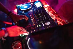 a dj mixing music at a party