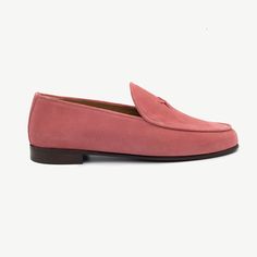 Our staple Milano Loafer in a bright, begonia-inspired Italian Suede with a custom rubber sole that looks as good as it feels. Size down a half size from normal loafer size Handmade in Italy Italian suede with red stitching on heel Leather lining and cushioned leather footbed Rubber sole for traction and all-day comfort Suede Low-top Loafers With Contrast Sole, Luxury Suede Loafers For Semi-formal Occasions, Semi-formal Suede Loafers With Leather Sole, Semi-formal Brown Suede Loafers, Semi-formal Brown Loafers With Stitched Sole, Tuxedo Shoes, Velvet Slippers, Wedding Dress Shoes, Loafer Sneakers