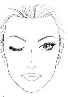 Make Up Template Face, Face For Makeup Drawing, Makeup Template