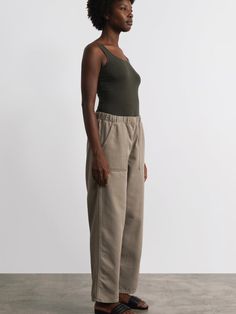 Meet the Juno— our casual, everyday alternative to jeans. With a slight balloon leg, patch front pockets, and an easy elastic waist, these are the pants we can see wearing day in and day out. Everyday Straight Leg Cargo Pants With Patch Pockets, Everyday Cropped Pants With Patch Pockets, Straight Leg Cargo Pants With Patch Pockets, Everyday Cropped Leg Bottoms For Fall, Cropped Leg Bottoms For Fall Everyday Wear, Everyday Cropped Pants With Pockets, Everyday Pants With Pockets And Tapered Leg, Everyday Tapered Cargo Pants, Relaxed Fit Wide Leg Sweatpants For Everyday