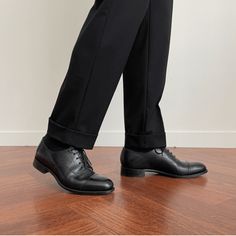 Classic Double-Pleated Suit Pants Black Brand: Oxforder Ideal for formal and business settings, our double-pleated pants effortlessly combine style and functionality. Elevate your wardrobe with these impeccably tailored trousers that ensure a polished and neat appearance. Embrace the timeless charm of double-pleated pants and experience the perfect blend of fashion and comfort. What Are Double-Pleated Pants? Double-pleated pants are a style of trousers with two pleats, or folds, on each side of Pleated Trousers, Suit Pants, Extra Fabric, Pleated Pants, A Style, Tailored Trousers, Pants Black, Leather Shoes, Black Pants