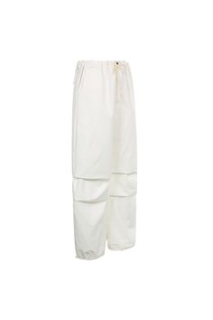 Eila Low Waist Baggy Pants, Wide Leg, Loose Design with Drawstrings, Available in White, Army Green and Black Colors, Alees Fashion Casual Streetwear Collection White Baggy Drawstring Pants, White Baggy Casual Harem Pants, White Drawstring Parachute Pants For Streetwear, Relaxed Fit High-waisted Harem Pants For Streetwear, Casual White Wide-leg Parachute Pants, Trendy White Wide-leg Parachute Pants, White Ankle-length Cargo Pants For Summer, White Wide Leg Parachute Pants With Drawstring, White Ankle-length Summer Cargo Pants