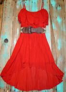 High Low Southwest cowgirl dress with western belt $29.99 Cowgirl Dress, Cowgirl Boutique, Country Dress, Red Sundress, Western Clothes, Cowgirl Dresses, Estilo Country, Country Dresses, Country Fashion