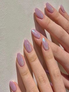 Short Fake Nails, Short Almond Nails, Fake Nails With Glue, Pink Nail, Stick On Nails, Manicure E Pedicure, Artificial Nails