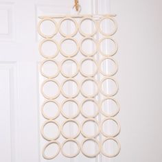 a white door with some circles on it