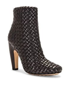 Bottega Veneta Mini Lido Weave Ankle Boots In Black | Editorialist New Bottega, Rounded Square, Black Ankle Boots, Bottega Veneta, Latest Design, Happy Shopping, Ankle Boot, Ankle Boots, Weaving