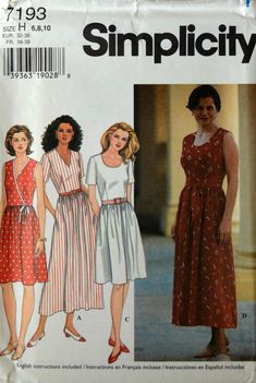 a woman's dress and top sewing pattern, with the words simpl city on it