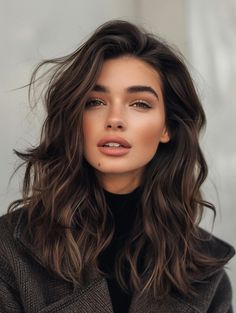 Texture Long Hair, Long Wavy Lob Haircut, 2023 Women’s Hair Color, Medium Hair Wavy Styles, Effortless Waves Medium Hair, Natural Loose Wavy Hair, Wavy Hair Haircuts Medium, Medium Length Haircut Ideas For Women, Italian Women Hairstyles