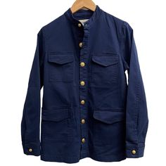 L'agence Elaina Utility Jacket Size S In Blue, Nwt Utility Style Jacket With 4 Front Flap Pockets And Decorative Gold Toned Buttons. No Material/Care Tag Present It Is Also Missing The Belt Camouflage Jacket, Utility Style, Military Style Jackets, Safari Jacket, Belted Jacket, Care Tag, Linen Jacket, Field Jacket, Cotton Jacket