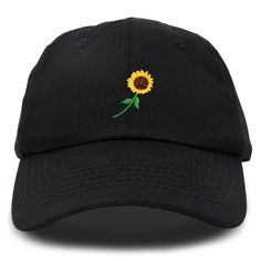 CUSTOM DESIGNED HAT - Beautiful Sunflower embroidered on front panel using Premium Stitched Threading NATURAL COTTON AND COMFORTABLE - Made with 100% Cotton , Soft on the Skin , Light Weight , Well Ventilated EASY TO ADJUST SIZING - Adult Women, Adjustable 51 CM to 60 CM, fits Small , Medium , and Large ( S / M / L) PERFECT EVERYDAY HAT - Great for Personal Expression , To a Loved One or a Friend who embraces Nature, Symbol of joy, colorful and bright personality Available in: Beige, Black, Dark Black Curved Bill Dad Hat For Spring, Black Curved Brim Dad Hat For Spring, Black Curved Bill Hat For Spring, Curved Bill Black Hat For Spring, Black Baseball Cap For Spring, Black Dad Hat Baseball Cap For Spring, Black Embroidered Summer Hat, Trendy Black Embroidered Baseball Cap, Trendy Black Baseball Cap With Embroidery