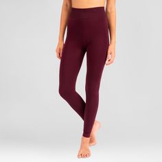 Wander by Hottotties Women's Velvet Leggings - Versatile Winter Leggings, Versatile Solid Color Leggings For Winter, Sporty High Waist Leggings For Winter, Full Length Yoga Bottoms For Winter, High Waist Yoga Tights For Fall, Winter Leggings With Elastic Waistband And Stretch, Winter Stretch Leggings With Elastic Waistband, Winter Full Length Leggings With Elastic Waistband, Winter Athleisure Tight Yoga Pants