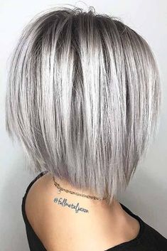 Bob Longer In Front Shorter In Back, Anti Gray Hair, Angled Bobs, Silver Hair Color, Bob Hairstyles For Fine Hair, Grey Hair Color, Haircuts For Fine Hair, Blonde Bobs