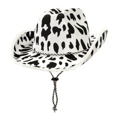 Highlights: - one size fits most - quantity per case: 6 Details: Switch out your usual cowboy hat for this awesome Cow print one! one size fits most. You get one case of 6 units for this price. Cow Print Cowboy Hat, Traje Cowgirl, Estilo Cowgirl, Kostum Halloween, Cowgirl Halloween, Wild West Party, Western Costumes, Wilde Westen, Western Parties