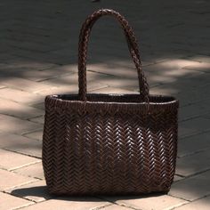 This woven leather handbag is handy. 'Viviana' tote that's perfect for everyday use. It features soft yet durable vegetable tan calf leather, to keep every belonging organized. Handmade by experienced artisan. Vegetable tanned calf leather - soft and durable.  Use delicate cream to clean and care for the leather. Leather Handbags Handmade, Rimini, Independent Designers Fashion, Leather Handbag, Badger, Zig Zag, Leather Handmade, Medium Size, Calf Leather