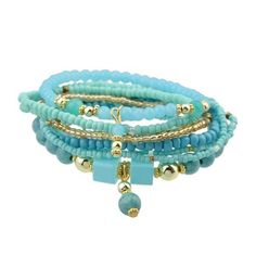 Turquoise Multilayer Beads Elastic Bracelets Set #bracelet, #shopjewelry, #jewelry, #ladylailaboutique Trendy Turquoise Beaded Stretch Bracelet, Trendy Turquoise Stackable Beaded Bracelets, Turquoise Stretch Bracelet With Stackable Round Beads, Turquoise Stretch Bracelet With Round Beads, Trendy Turquoise Beaded Bracelets With Round Beads, Turquoise Stackable Stretch Bracelet With Round Beads, Trendy Turquoise Beaded Bracelets, Trendy Turquoise Round Beads, Elastic Bracelets