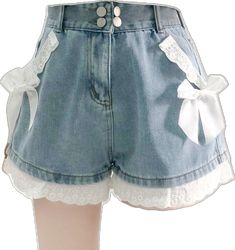 Mid-rise Shorts With Pockets For Summer, Cute High Waist Denim Bottoms, Cute High-waist Cotton Bottoms, Cute High Waist Cotton Bottoms, Cute Stretch Summer Pants, Cute Stretch Pants For Summer, Cotton Short Pants For Spring, Spring Cotton Short Pants, Spring Short Cotton Pants