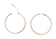 These may look like ordinary endless hoop earrings, but their tiny wire build holds a convenient little secret: they’re actually hinged. You just pull the post up and away from the hoop, insert it in your ear easily, and then slip the post into the tube in the back of your ear. It’s what everyone wants yet they are so hard to find! This hinged hoop combines the look of a traditional endless hoop with the easy-to-wear convenience of a hinged design. Perfect as a beginner’s earring for young child Everyday Rose Gold Pierced Hoop Earrings, Small Hoop Earrings In Rose Gold, Everyday Rose Gold Hoop Earrings, Adjustable Nickel Free Rose Gold Hoop Earrings, Rose Gold Metal Hoop Earrings, Adjustable Small Hoop Earrings In Rose Gold, Adjustable Rose Gold Hoop Earrings, Nickel-free Rose Gold Hoop Earrings, Rose Gold Small Hoop Earrings