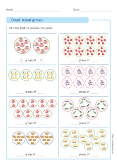 worksheet for counting the number of objects in an object that is equal to each other