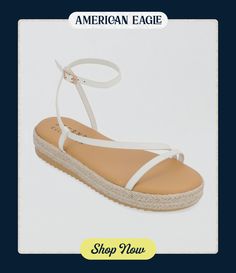 Vegan leather upper/Ankle strap with buckle closure/4mm Tru Comfort Foam™ Insole/Platform heel with espadrille detail/Not eligible for promotions | Only ships within the USA Espadrille Sandals, Platform Heel, Journee Collection, Platform Heels, Flip Flop Sandals, Ankle Strap, Vegan Leather, Women's Jeans, American Eagle Outfitters