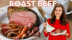 two pictures show different types of meat on plates, one with roast beef and the other with mashed potatoes