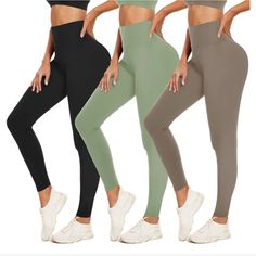 New In Package 3 Pack Leggings For Women Tummy Control Buttery Soft Yoga Pants High Waist No See-Through Running Gym Workout Leggings Black Green And Taupe Fits L-Xl New To Poshmark? Use Referral Code Mibellascloset To Save $10 Off! Orders Ship Within 24 Hours. Highly Rated Experienced Seller. Smoke-Free Home. Shop With Confidence. Workout Legging, Soft Yoga, Black Workout Leggings, Lulu Leggings, Free Workout, Leggings For Women, Free Workouts, Gym Workout, Second Skin