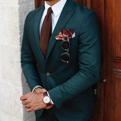 Green Wedding Suit, Wedding Tux, Suits Men Business, Fitness Outfits