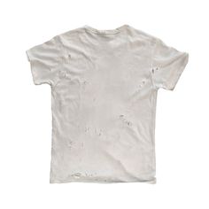 White Distressed Grunge T-shirt, Distressed Cotton Grunge T-shirt, Acid Wash Distressed Crew Neck T-shirt, Distressed Crew Neck T-shirt For Streetwear, Distressed Cotton Crew Neck T-shirt, Ripped Short Sleeve Graphic Tee, Ripped Cotton Short Sleeve T-shirt, Ripped Graphic Tee With Short Sleeves, Ripped Cotton T-shirt With Short Sleeves