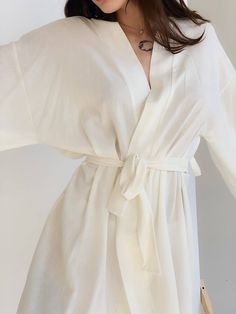 "Wrap dress, wrap linen dress, mini dress, white linen dress, white wrap dress, Kimono dress, Linen kimono, linen dress, womens linen dresses, women linen clothing, Flax Clothing, organic linen dress, simple linen dress, linen beach dress, loose linen dress MORE: https://www.etsy.com/shop/Linenburo?ref=seller-platform-mcnav Women's Linen wrap dress in kimono style fit creates comfort while soft linen fabric soothes the skin. The colour on photo is Milk. DETAILS: -100 % organic Oeko-Tex certified Chic Wrap Kimono For Daywear, Spring Wrap Robe With Relaxed Fit, Spring Daywear Wrap Robe, Summer Kimono With Tie Waist For Daywear, Summer Wrap Robe For Loungewear, Summer Daywear Kimono With Tie Waist, Wrap Kimono With Tie Waist For Daywear, Daywear Wrap Kimono With Tie Waist, Chic Summer Loungewear Robe