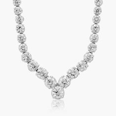 14K White Gold 18 Inch Chevron Lab-Grown Diamond Tennis Necklace (7.00 CTW - F-G / VS2-SI1). For the one you adore, this lab created diamond necklace shines with exquisite beauty. Crafted in 14K white gold, this incredibly simple-yet-strikingly graduated-size lab created diamonds will take her breath away. Diamond Tennis Necklace, Tennis Necklace, Fine Jewellery Necklace, Lab Created Diamonds, Pendant Jewelry, Lab Grown, Lab Grown Diamonds, Natural Diamonds, Diamond Necklace