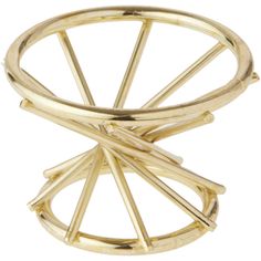 a gold plated metal ring with four sections