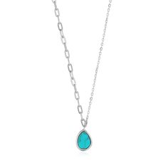 Silver Tidal Turquoise Mixed Link Necklace – Ania Haie US Sweet Necklace, Awareness Bracelet, Jewellery Uk, Necklace Online, Stone Pendant, Everyday Jewelry, Link Necklace, Turquoise Jewelry, Turquoise Stone