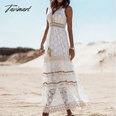 Tavimart White Lace Dress Women Elegant Hollow Patchwork Dress Summer Casual Short Sleeve Party Dress Female V-Neck SemiSheer Tunic Dress Model Show V-neck Lace Patchwork Dresses For Vacation, V-neck Maxi Dress With Lace Patchwork For Beach, V-neck Lace Patchwork Maxi Dress For Beach, White V-neck Maxi Dress With Lace Trim, White V-neck Dress With Lace Trim, V-neck Dresses With Lace Patchwork For Vacation, White Lace Patchwork Maxi Dress For Spring, White Lace Patchwork Beach Dress, Summer V-neck Maxi Dress With Lace Patchwork