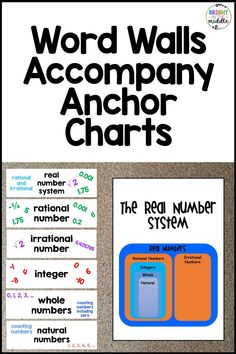 the word walls company anchor chart with numbers