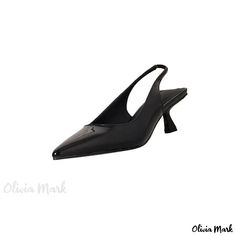 Olivia Mark - Sleek Silver Pointed High Heels in Glossy Calfskin Leather with Stiletto Heels and Hollow Back Straps for Womens Open Toe Sandals Black Slingback Pumps With 4-inch Heel For Business, Elegant Synthetic Kitten Heels For Formal Occasions, Evening Pointed Toe Synthetic Heels, Synthetic Pointed Toe Heels For Evening, Elegant Synthetic Closed Toe Kitten Heels, Elegant Faux Leather Slingback Pumps For Formal Occasions, Elegant Synthetic Kitten Heels With Closed Toe, Elegant Formal Faux Leather Slingback Pumps, Sleek Synthetic Kitten Heels For Formal Occasions