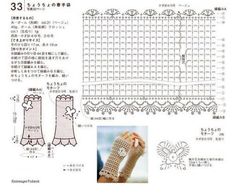 the instructions for crocheted gloves are shown in english and japanese text, with pictures of