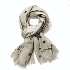 Brand New With The Tag Victoria Secret Scarf Grey Winter Angel Night Stars Scarf/Wrap 76.7"L X 0.01"W X 30.5"H Bundle Welcome Winter Angel, Night Stars, Peony Print, Animal Print Scarf, Blackest Night, Knit Infinity Scarf, Large Scarf, Red Scarves, Stars At Night