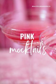 pink cocktail in a martini glass with text overlay that reads, pink moscafiais