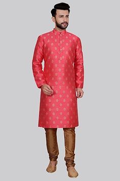 PRODUCT DESCRIPTION ITEM NAME - MEN KURTA PATTERN - As picture shown MATERIAL - Silk Bland COLOR- SAME AS PICTURES SIZE - AS YOU SELECTED LENGTH - 36 INCHES NOTE : Pajama is not included. Size name - Actual Chest Size / Kurta Chest Size XS - 30" Inches / 36" Inches S - 34" Inches / 40" Inches M - 36" Inche / 42" Inches L - 40" Inches / 46" Inches XL - 44" Inches / 50" Inches 2XL - 48" Inches / 54" Inches 3XL - 52" Inches / 58" Inches 4XL - 56" Inches / 62" Inches 5XL - 60" Inches / 66" Inches 6XL - 64" Inches / 70" Inches 7XL - 68" Inches / 74" Inches NOTE : Color may be vary because of camera flash & different computer screen.Size may be vary to nature of item is handmade. Shipping Information The package will be shipped within 2 Business Days once the order paid and provide the tracking Pink Semi-stitched Long Sleeve Sherwani, Traditional Drape Pink Kurta For Festivals, Pink Kurta For Festivals With Traditional Drape, Traditional Pink Sherwani For Festivals, Semi-stitched Pink Sherwani With Long Sleeves, Transitional Pink Sherwani Straight Kurta, Pink Semi-stitched Sherwani With Long Sleeves, Fitted Pink Kurta For Ceremonial Occasions, Pink Straight Kurta Salwar Kameez For Traditional Ceremonies