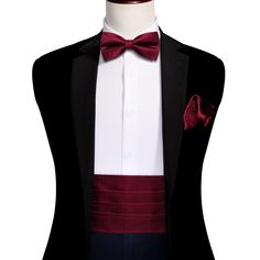 suit cummerbund Formal Suit And Tie Accessories For Father's Day, Dapper Suit And Tie Accessories For Father's Day, Party Suit And Tie Accessories For Father's Day, Elegant Burgundy Tuxedo For Business, Elegant Burgundy Business Tuxedo, Red Bow Tie As Gift, Adjustable Red Suit And Tie Accessories For Wedding, Classic Red Suit And Tie Accessories For Party, Elegant Red Suit And Tie Accessories For Groom