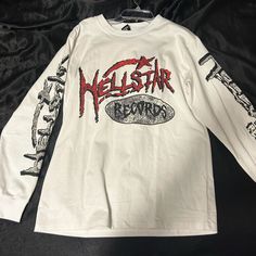 Oversized Fit Hellstar Tee Fits Like A Large Worn 3 Times Oversized Fits, Red White, Red And White, Long Sleeve Tees, Tee Shirts, Mens Shirts, Man Shop, Long Sleeve, Red