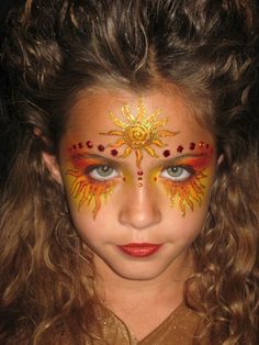 Sun And Moon Costume, Festival Face Paint, Festival Face, Face Painting Easy, Face Paint Makeup, Face Art Makeup, Kids Face Paint, Fairy Makeup, Face Painting Designs