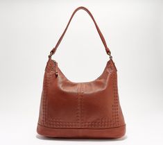 Crafted of quality leather with a woven design and classic shape, the Evelyn hobo looks effortlessly stylish in any social setting -- from the office to an intimate dinner for two. From American Leather Co. Intimate Dinner For Two, Fitness Jewelry, Intimate Dinner, Adaptive Clothing, Beauty Storage, Cuddl Duds, Dinner For Two, American Leather, Woven Design