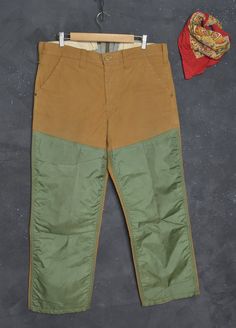 VINTAGE 1980s Saftbak Double Knee Khaki Hunting Trousers Made in USA W36 L28 Made in USA Great vintage shooting work chore pants Double Knee Pants  Lovely duck texture in brown colour Two side pockets Two Buttoned Back Pocket Great vintage condition, slightly brushed and faded with lovely patina, super comfortable to wear, with normal signs of wear, some spots and with plenty of life left to give! **Please note the legs has been customized - please check the pictures** PLEASE CHECK ALL MEASUREME Vintage Cargo Pants With Pockets For Fall, Vintage Fall Cargo Pants With Pockets, Vintage Winter Bottoms With Pockets, Cotton Work Pants For Fall Outdoor Activities, Vintage Cotton Cargo Pants With Patch Pockets, Vintage Cotton Parachute Pants With Pockets, Vintage Style Cotton Parachute Pants With Pockets, Vintage Full-length Cargo Pants For Fall, Vintage Khaki Bottoms For Fall