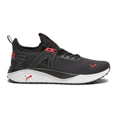 Inspired by the connection between humans and technology, the Pacer 23 is all about providing you with ease, comfort, and a dose of speed. With a bootie construction and a two tone colored TU cage, the Pacer 23 is pushing trends forward. $59.95 Sneakers Puma, Puma Mens, Lace Up Sneakers, Black Sneakers, Shoe Store, Casual Sneakers, Shoes Online, Bootie, Black Shoes